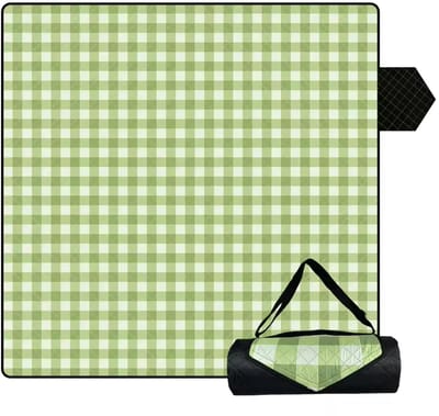 Fuegobird- Picknickdeken-200 x 200 cm-Stranddeken- Opvouwbare campingdeken- Waterdicht- Zanddichte picknickmat- Draagbare tuin-strandmat- Machinewasbaar- voor kamperen- Tuin- Park- Strand-geschikt voor kinderen's kruipdeken (Green)