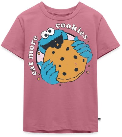 Sesamstraat Koekiemonster Eet Meer Koekjes Premium T Shirt Kinderen
