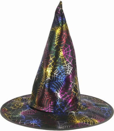 Kinder heksenhoed met gekleurde spinnen - zwart - Halloween verkleed hoeden - kleine hoofdmaat
