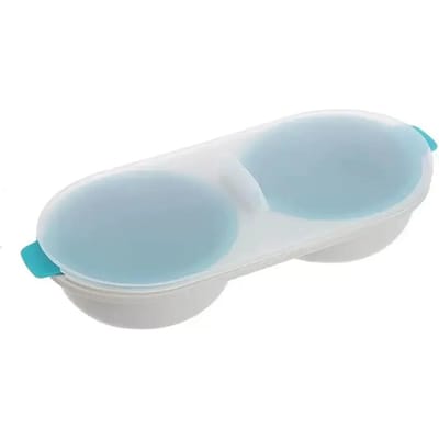 Magnetron Eierpocher Gestoomde Eierbeker Dubbele Beker Ei Gestoomd Keukenhulpje Onsen Tamago Maker Kookgerei Lotus Eierbereider white