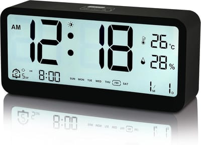Digitale Wekker met Groot LCD Display, Snooze en Dubbel Alarm - Draagbaar