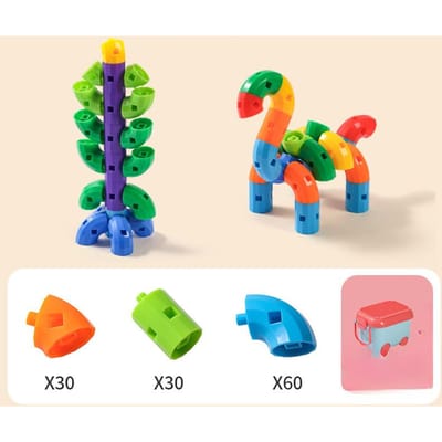 Jouets chenille éducatifs pour bébés et enfants en bas âge, Blocs de construction cognitifs de couleurs, Jouets à torsion modulables 29*23*21cm