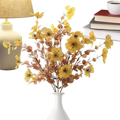 Gedroogde Bloemen - Droogboeketten Decoratie - Feest Bruiloft Vaas - Realistische Kunstbloemen - 31x16 cm - Stijl A