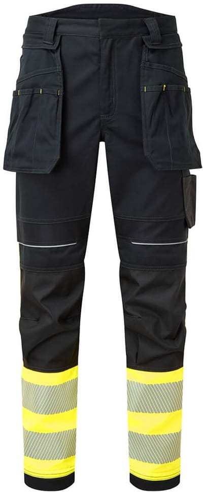 Portwest PW3 FR Modaflame Hi-Vis Klasse 1 Broek met Holsterzakken FR416 - Geel/Zwart - 30