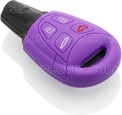 Autosleutel Hoesje geschikt voor Saab - SleutelCover - Silicone Autosleutel Cover - Sleutelhoesje Paars