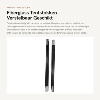 Dailygoods- Zeilroede 4M Verstelbaar - Tentstokken - Opvouwbaar - Glasvezel - Lichtgewicht - Robuust en Duurzaam - Tentstok