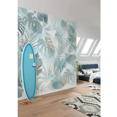 Fotobehang - Aqua Flora 300x250cm - Vliesbehang