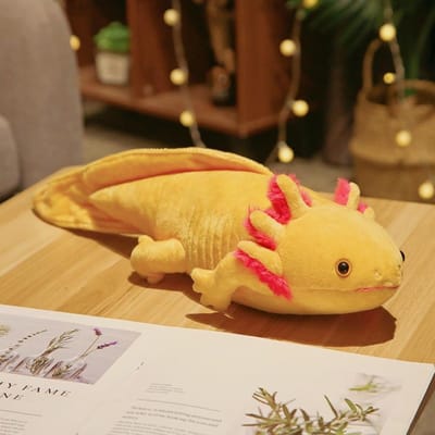 45cm Kawaii Axolotl Pluche Speelgoed Schattige Salamander Knuffeldier Pluizig Lang Kussen Kinder Cadeau Zacht Kleurrijk Nieuwtje 45cm geel