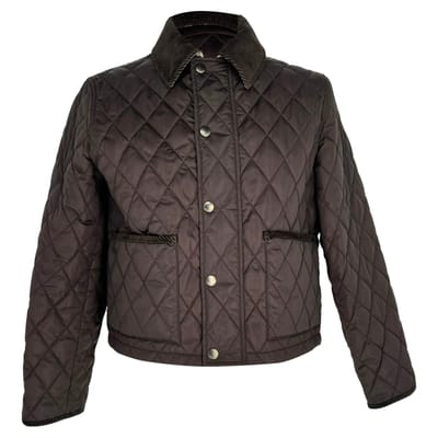 Burberry cropped gewatteerd jack in bruin polyamide
