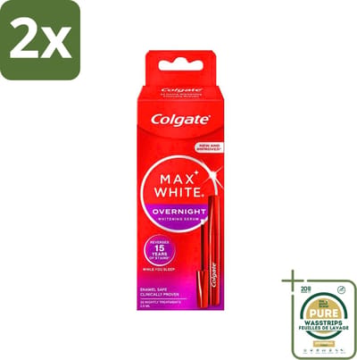 Colgate - Serum - Max White - Overnight Whitening - 2,5 ml - Voordeelverpakking - 2 stuks - Overnight whitening - Tanden whitening serum