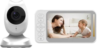 Babyfoon Met Camera - Baby Monitor Video - Baby Bewaken - Tweerichtingsgesprek - 4.3-Inch Display - Wit