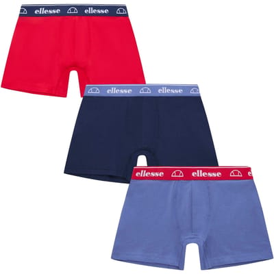 Ellesse Boxershorts voor heren met lage taille (3-pack) (Rood/Zwaar/Blauw)