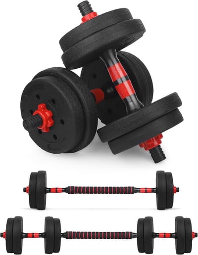 Dumbbell Set met Verlengstang - 2-in-1 Halterset voor Thuis Fitness