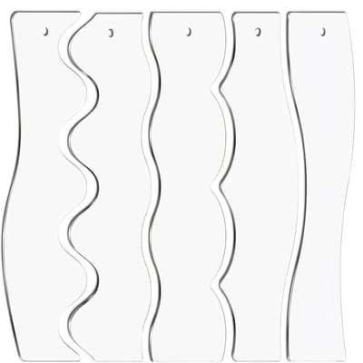 Quilting Liniaal Set - Naailiniaal Golfrand - Patronen Maken - Transparant Acryl - 5 delig - Transparant