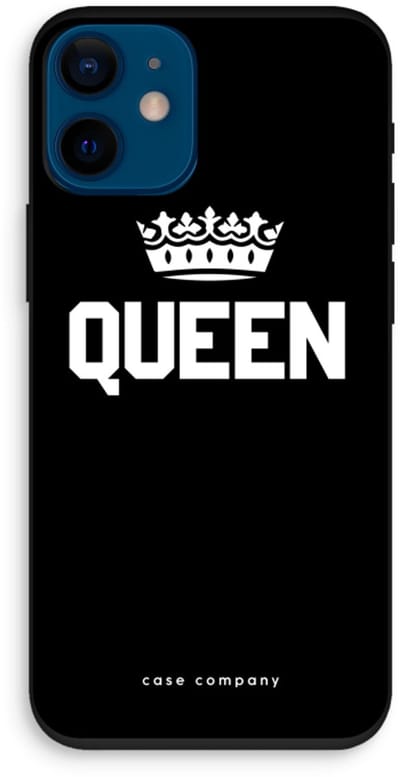 Case Company® - Hoesje geschikt voor iPhone 12 mini hoesje - Queen zwart - Biologisch Afbreekbaar Telefoonhoesje - Bescherming alle Kanten en Schermrand