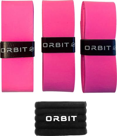 Padelracket Overgrip (x3) roze met rubberen ring