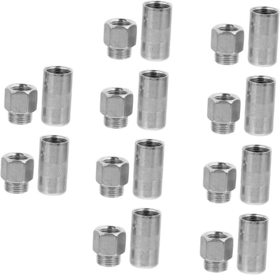 Vetnippels Set - Smeerkoppen - Onderhoud Voertuigen - Plat Model - 10 Stuks - Zilver