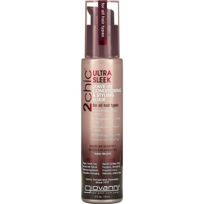 Giovanni Cosmetics - 2chic - Ultra-Sleek Leave-In Conditioning & Styling Elixir with Brazilian Keratin & Argan Oil - 118 ml