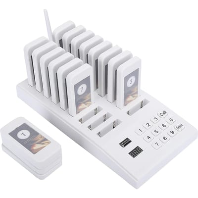 Bip de repas Pager Queue Système d'appel sans fil Récepteur pour restaurant SU‑666B Prise UE 100‑240V UK Plug