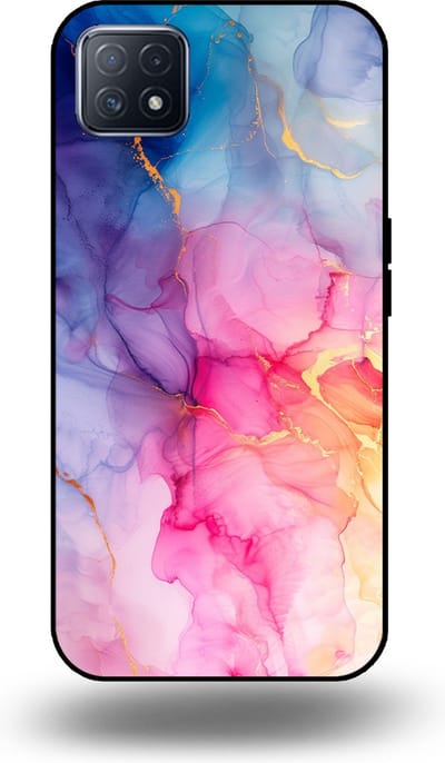 Smartphonica Telefoonhoesje geschikt voor OPPO A53 5G / A72 5G / A73 5G met marmer opdruk - TPU backcover case marble design - Regenboog geschikt voor Oppo A53 5G;Oppo A72 5G;Oppo A73 5G