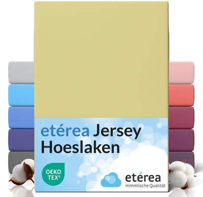 etérea Jersey Hoeslaken 180x200 - 200x200 cm Oekotex Made in Green - 100% katoen - Lind