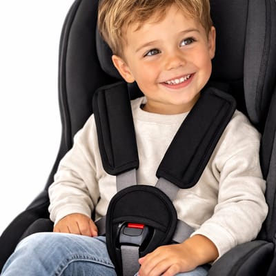 Autogordel Beschermers Set – 3 Stuks Gordelhoezen met Schouderkussen – Universele Gordelbeschermer voor Auto, Kinderwagen & Autostoel – Zwart