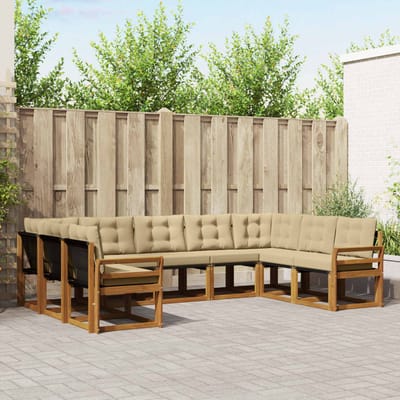 vidaXL - Buiten - bank - set - 9 - st - Natuurlijk - en - Beige