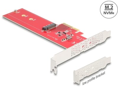 Delock PCI Express 5.0 x4 Card to 1 x internal NVMe M.2 Key M - Low Profile Form Factor