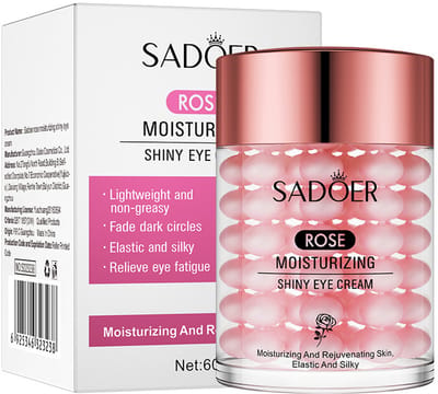 SADOER | Oogcrème | Rose | Rozenextract | Niacinamide | Hydraterende oogcrème |Moisturizing | Anti-rimpel | Anti-donkere kringen | Eye contour | Anti-veroudering | Oogserum | Pinda's vormige softgelcapsules | Serumcapsules met knijp-pipet | Skin Care