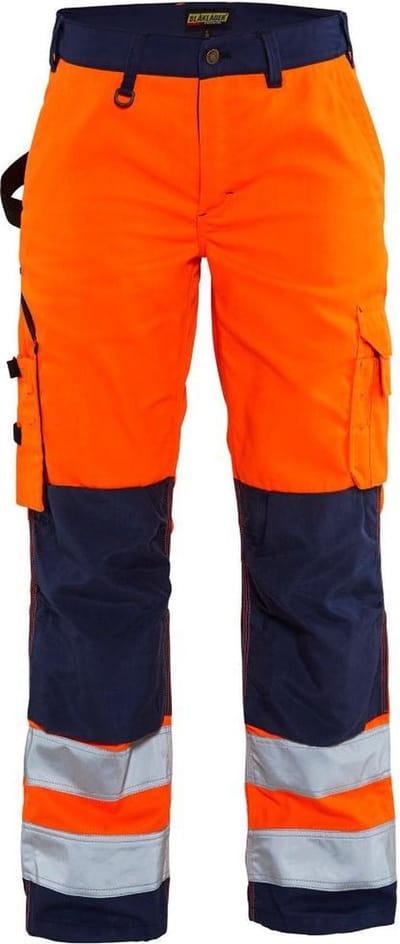 Blaklader Dames werkbroek High Vis zonder spijkerzakken 7155-1811 - High Vis Oranje/Marineblauw - C36