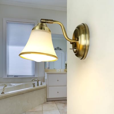 Verstelbare wandlamp voor badkamer met tuimelschakelaar - Art Nouveau stijl - Draaibaar en verblindingsarm