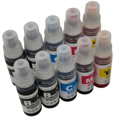 KATRIZ® Huismerk Inkt – 10-Pack: 4x Zwart, 2x Cyaan, 2x Magenta, 2x Geel (70ml) – Compatible met Epson EcoTank ET-2810 / ET-2720 / ET-4700 – Vervangt Epson 104 / 102 / 103 Inktfles – Hoge Capaciteit