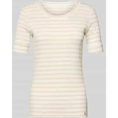 T-shirt met ronde hals en mouwen met opslag