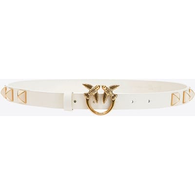 Pinko liefde bessen H2 riem kalfshuid zijde studs