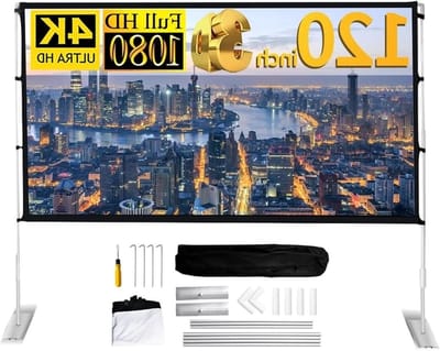 Projectiescherm - Draagbaar Scherm - Thuisbioscoop Creëren - Kreukvrij Polyester - 120 inch - Wit