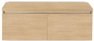 Frozen Badmeubelset 120 cm - Greeplijst in Kleur - Inclusief Wastafelbovenblad Casella Oak