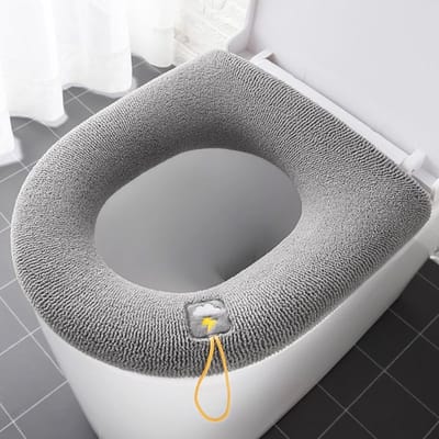 Dailygoods- Toiletmat Gewatteerd - Wc-brilhoes Wasbaar - Polyester - Universale Gebreide Hoes - Hygiënisch - Volledig Omhulde Ontwerp