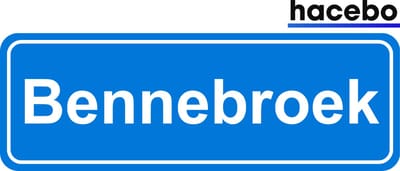 Hacebo - Plaatsnaam Sticker - 29x10 CM - Bennebroek sticker - Verkeersborden sticker - grappige cadeaus - Bennebroek