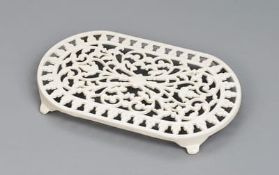 Ovale Onderzetter - Kookgerei Beschermer - Tafel Beschermen - Gietijzer Materiaal - 34.5x20.5x3 cm - Champagne