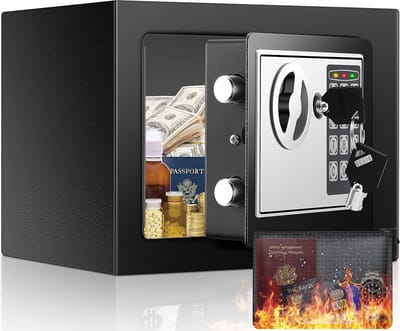 Veilige Geldkluis - Meubelkluis - Klein met Vuurvaste Geldcassette - Elektronische Wandkluis met Slot voor Thuis