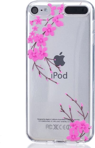 Peachy Roze bloemen TPU case geschikt voor iPod Touch 5 6 7 doorzichtig hoesje