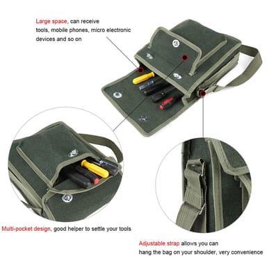 Dailygoods - Gereedschapstas voor elektriciens - Handig en duurzaam - 600D Oxford-doek - Compact formaat - Voor het opbergen van gereedschap - Geschik...