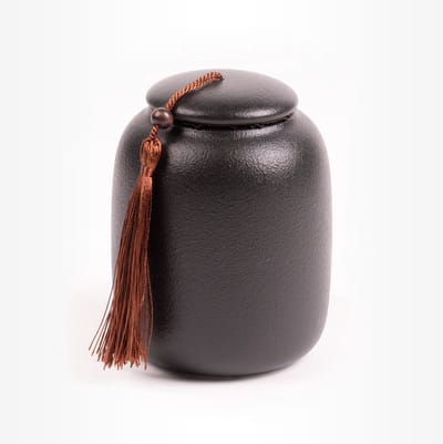 Dieren Urn Hond Kat Klein 600 ml Zwart Met Touw - Dieren Urn voor As Crematie - Urn Hond - Urn Kat