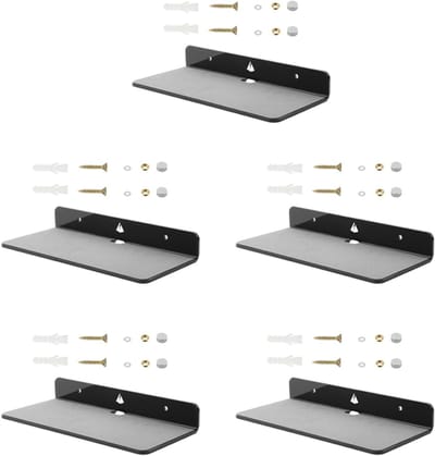 Wandplank - Speaker standaard - Apparaten plaatsen - Acryl materiaal - 5 stuks - Zwart