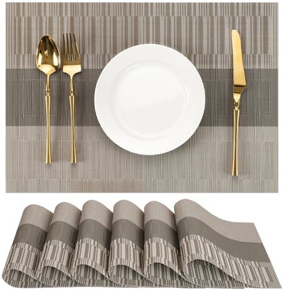 Dailygoods- Placemats Set van 6 - PVC Hittebestendig - Wasbare/afveegbare Tafelmatten - Antislip - Indoor/Buiten Gebruik - 43,5 x 30 cm - Tafelmat