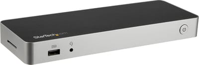 StarTech.com USB-C Dual-4K Monitor Docking Station for Laptops - 60W USB Power Delivery - SD Card Reader - docking station