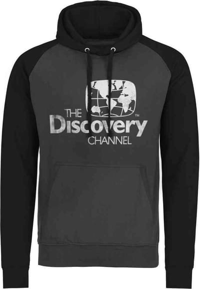 Discovery Channel Hoodie/trui -S- Distressed Logo Grijs/Zwart