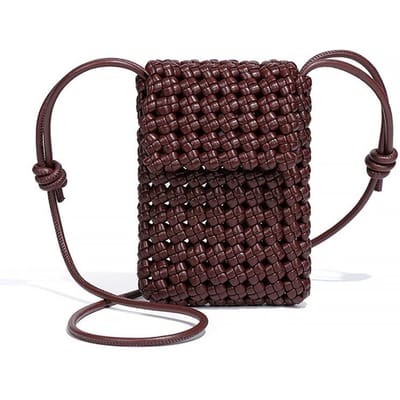 Modieuze Geweven Telefoontas, Lichtgewicht en Veelzijdig, Uitgeholde Schoudertasje, Veelzijdige Crossbody Dames Tas black