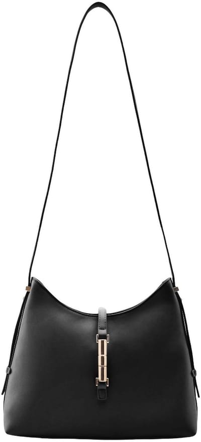 SEIDENFELT MANUFAKTUR schoudertas Loviisa Hobo Bag Black zwart