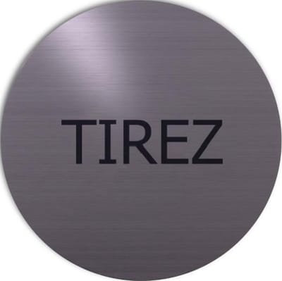 RVS deurbordje Franse tekst trekken: Tirez | 5 jaar garantie | ROND 82mm Ø | Zelfklevend | Plakstrip